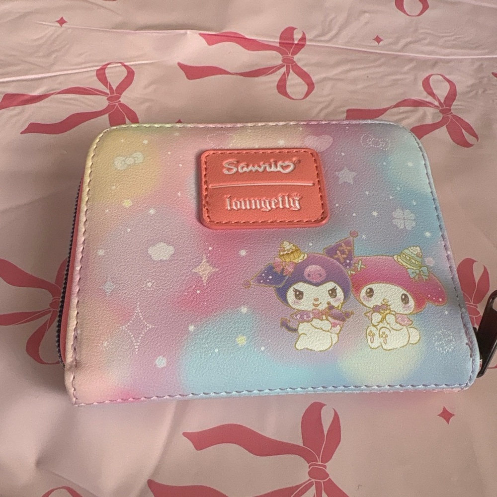 Sanrio pastel rainbow My Melody & Kuromi zip wallet